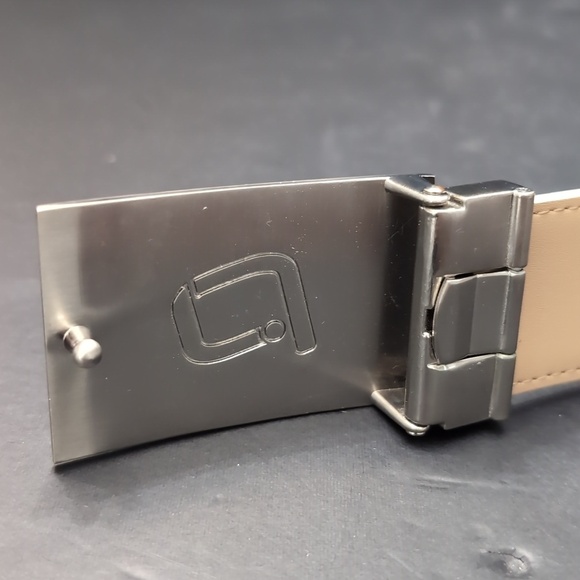 Longball Men's White/Cream Genuine Leather Belt. - Picture 3 of 8